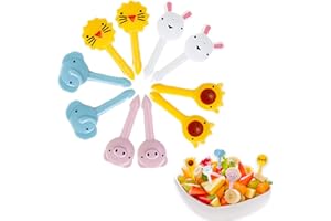 IOPYKKOA 10 pezzi stuzzicadenti bambini animali forchetta da frutta, riutilizzabile stuzzicadenti decorazione frutta forchetta decorazione mini immagine animale