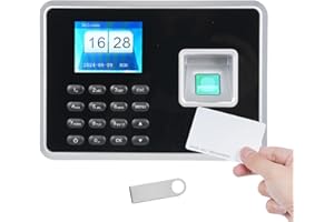 Bisofice Pointeuse Horaire Personnel, Biométrique Badgeuse Pointeuse, Pointeuse pour Les Employés des Petites Entreprises jusquà 1000 utilisateurs, 100% sans Abonnement