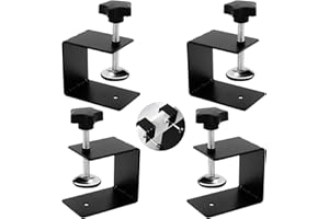 GmeDhc 4 Stücks Schraubklemme Klein, Verstellbarer Tischklemme mit Anti-Rutsch-Pad, c Klemme für Schubladen, Schränke