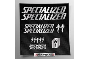 Kit de adhesivos compatibles con cuadro MTB Mountainbike y casco | Calcomanías adhesivas para bicicleta con letras y logotipos | Stickersland® (plata brillante metalizada)