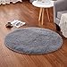 Produktbild eureya Weich Modern rund, ein Wohnzimmer Teppiche Teppiche für Kinder Schlafzimmer Kinderzimmer mit Rutschfeste Unterseite, Polyester, grau, 120 x 120 cm