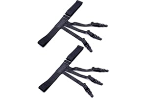 DonDon Tirantes con soporte para camisa e calcetines elástico y largo ajustable negros 2 piezas