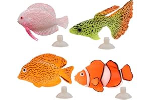 Wenxiaw Acquario Finto Pesci Acquario Decorazioni Pesci Finti Pesci Tropicali Falsi Ornamento Galleggiante di Paesaggio per Fish Tank Decoration Pesci artificiali Acquario Giocattolo Fish Tank 4 Pezzi