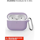 Nezih Case Huawei FreeBuds SE 4 ANC ile Uyumlu Silikon Yumuşak Kulaklık Kılıfı, Lila