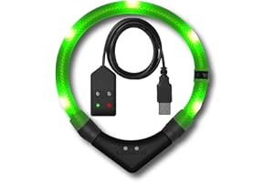 Leuchtie® Premium Easy Charge LED Collar for Dogs USB Rechargeable Constant Luminous Power Waterproof Extremely Bright