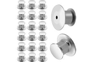 TELOOCO 20 Stück Verschlüsse Pin Clips Silber Anstecknadel Pins Anstecker Sicherungsstift Halterungen Metall-Pin-Schlösser Ersatz Stecknadeln für DIY Schmuckherstellung Broschen Namensschilder