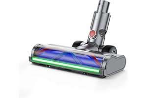 EVARY Spazzola Motorizzata per Dyson V6 Animal, V6 Fluffy, DC58, DC59, DC61, DC62, DC74, accessorio spazzola turbo con sgancio rapido per pavimenti duri e tappeti con luci LED