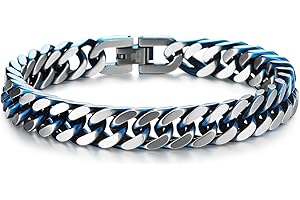 COOLSTEELANDBEYOND Herren Edelstahl Panzerkette Armband, Satiniert