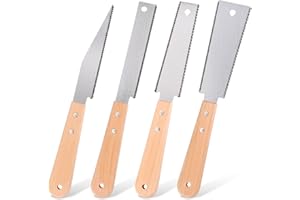 Tahbarshi 4 Pcs Japanese Pull Saw Small Hand Saws Flush Cut Saw Double Edge Saws Woodworking Tools with Fine Tooth Wooden Handle for DIY, Furniture Making & Carpentry (Silver)