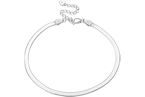 KRFY 925 Sterling Silver Ankle Bracelet for Women 18K White Gold Plated Solid Diamond-Cut Cuban Figaro Herringbone Mariner Paperclip Link Chain Anklets for Women Beach Jewelry