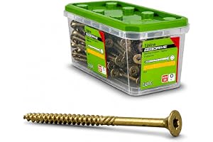 ESSVE ESSDRIVE Träskruv 6 x 80 mm CORRSEAL Utomhusskruv TX30 Försänkt Huvud Delgängad 100-pack