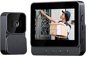 TKMARS Timbre de Video Inalámbrico con Cámara 1080P Videoportero Inalámbrico con Pantalla IPS de 4,3 Pulgadas de Video,Audio Bidireccional,Visión Nocturna,70° Gran Angular,Conexión Bluetooth,No Requiere WiFi
