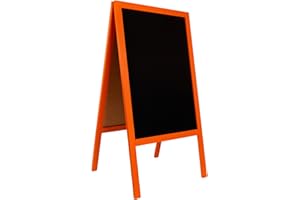 DWA Tableau noir STOP chevalet/enseigne pour trottoir en bois CODE FL Orange