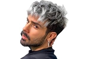 DOCACHE Peluca de Cosplay, Hombres de Peluca de Halloween, Pelucas de Pelo Corto para Hombre, Pelucas de Fiesta de Hombre, Peluca Pelo Corto Realista para Hombre, para Hombre