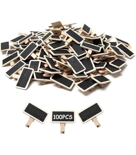 Lot de 8 Mini Tableaux Noirs en Bois - 13 x 15 cm