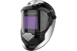 YESWELDER 1/1/1/1 Maschera Saldatura Autoscurante Grande Vista 10x8,2cm Casco Saldatura in vero colore con VISTA LATERALE,4 Sensori,Ultra chiarezza ottica ampia ombra 4/5-9/9-13 per TIG MIG ARC CUT