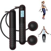 thumbnail image 2 of Cordless Weighted Jump Rope With Counter - 6CM Gravity Balls - Wireless Skipping Rope For Home Fitness Workouts 2 of 12