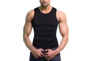 Vphancy Camiseta Reductora Hombre Compresión, Camisetas Interiores Tirantes, Fajas Moldeadora Adelgazantes - Alta Elasticidad para Comprimir Pecho Abdomen y Cintura