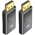 SK DEPOT Displayport to HDMI Adapter(2 pack), 4K DP to HDMI Converter Displayport 1.4V Nickel Plated for Desktop, Laptop, Projector, HDTV (DP Male to HDMI Female, Black & Gold, 2 Pack)