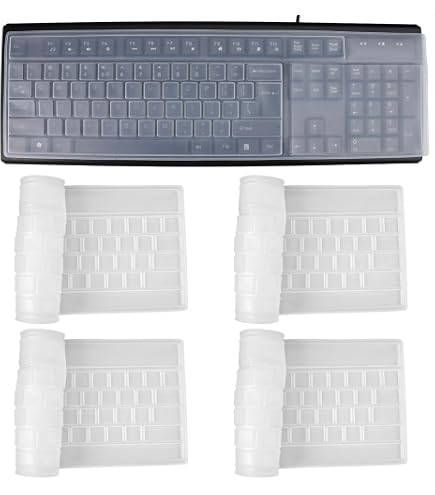 HAOBIN 3 Pièces Protection Clavier Silicone Transparent Universel - Étanché Anti-Poussière