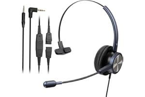 Mairdi Telefon Headset mit 2 5mm Klinke, Mono CallCenter Festnetztelefone Kopfhörer mit Mikrofon Noise Cancelling für Panasonic Cisco SPA Siemens Gigaset Grandstream Polycom DECT Schnurlostelefon