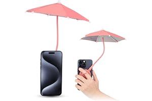 Kiorafoto Magnetic Mobile Phone Screen for Sun, Outdoor Phone Holder with Parasol, Flexible Angle Design & Rotating Phone Ring, for iPhone 15 14 13 12 Pro Max Plus & All Mobile Phones Pink
