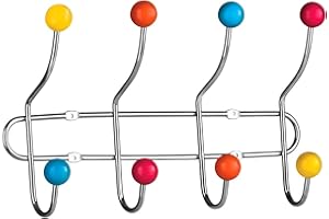 PREMIER Housewares 0509645 Appendiabiti da Parete, Sfere in Ceramica, 8 Ganci, Multicolore