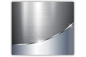 Tulup Tagliere Vetro Temperato - 60x52cm - Copri Piano Cottura - Imitazione Acciaio