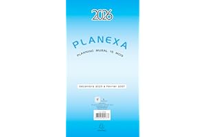Exacompta 34500E - Planexa 5 volets - 18 x 33 cm - Décembre 2025 à février 2026