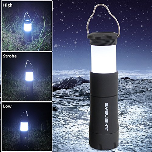 2 in 1 LED Campinglampe Taschenlampe von BYBLIGHT, kompakte Mini LED Zeltlampe, 3 Modus, IPX4 Wasserdicht, 200 Lumen, Zusammenklappbar,faltbare, AAA Batteriebetrieben (nicht enthalten), geeignet für Wandern, Zelten, Camping, Notfälle und Haushalt - 4