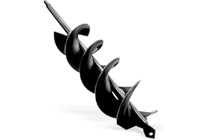JKKLCC Auger Drill Bit for Planting 8x42cm, Long Handle Post Hole Digger,Extended Spirals for Digging Rapidly,Garden Hole Digger Auger for Planting Bulbs Seedlings,Bulb Planting Auger,Black