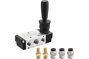 Heschen Pneumatisches Handzug-mechanisches Ventil 4H210-08, 2-Positionen, 5-Wege-PT1/4, manuelle Steuerung, Push-Pull mit Armaturen und Schalldämpfer