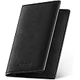VULKIT Leather Business Card Holder 2 Sided Slim Business Name Card Organizer for Men or Women, Genuine Black
