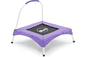 Plum Play Junior Bouncer My First Trampoline with Balance Handle and Soft Foam Safety Pad, Springless Design, 18 months to 3 years, Indoor/Outdoor Active Play, Low Height Frame
