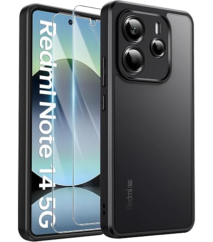 New&Teck Cover Per Xiaomi Redmi Note 11 Pro 5G (Non Pro+) + 2 Vetri Temperati – Silicone Trasparente TPU Anti-ingiallimento, Angoli Rinforzati, Nero - 5