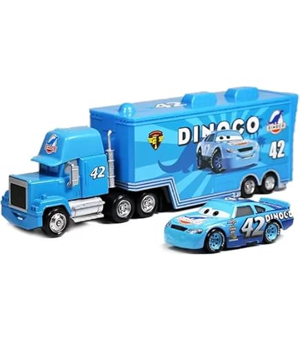 Set De 2 Coches De Juguete – Camión Portador Y Coche De Carreras A Escala 1:55, Con Rampa Retráctil, Regalo Para Niños