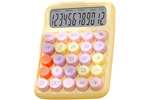 PSSOPP Calculatrice, Calculatrice électronique Colorée, Résistante aux éclaboussures, Exquise pour le Bureau pour la Salle de Classe (Jaune)