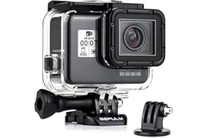 GEPULY Boîtier étanche pour GoPro Hero 7 Black, Hero 5 6 Black, Hero (2018) - 45M Sous-Marine Protection Plongée Boîtier Coque pour GoPro Hero7 Hero6 Hero5 Caméra avec Support Accessoires