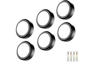 MOUJUCHI eclairage LED Cuisine sous Meuble, 6 PCS Spot LED sans Fil Lampe de Placard Lumiere LED sans Fil avec télécommande et Fonction minuterie - Blanc