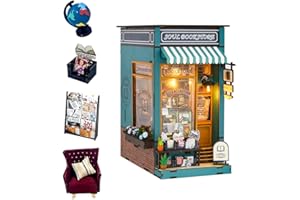 HJBHDOLL DIY miniaturowe zestawy do domu dla lalek dusza księgarnia książka zakątek zestaw, domek dla lalek puzzle model regał dekoracja kreatywne rzemiosło chłopiec i dziewczynka prezent urodzinowy