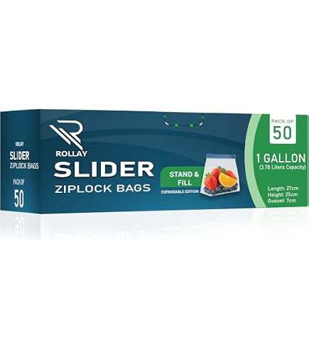 Caterserve Slider Zipper Bags – BPA-freie Gefrierbeutel Mit Standfuß, Mikrowellengeeignet, Ideal Für Reste, Obst & Gemüse – 20 Stück