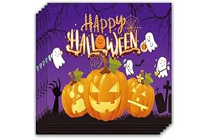 ParPix 20 Stk Halloween Servietten - Kürbis Gespenster Papierservietten, 33cm Tischdeko, Einwegpapier für Party, Horror Deko