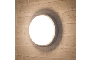 ANWIO Éclairage extérieur Autour des Murs, 14W Eclairage Extérieur LED, 4000K 980lm, Applique Murale Protégée IP54 Etanche, Plafonnier Rond Blanc - 1 pièce