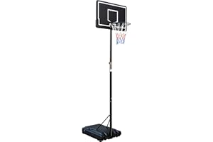 SILVER VALLEY 10ft Adjustable Portable Basketball Stand Hoop Net Backboard System, Professional Outdoor Basketball Hoop with Wheels for Adults and Children(190-305cm)