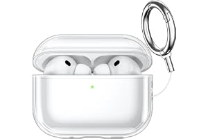 JETech Klar Skyddsfodral för AirPods Pro 3, Klar | Mjuk Transparent TPU, Stötskydd, Repfri Design, Nyckelring Ingår