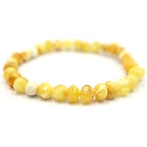 Bracciale in Ambra baltica su Nastro Elastico, in Tutte Le