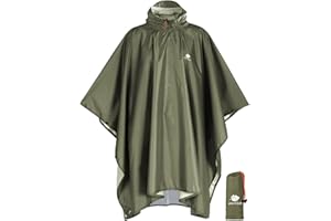 ANYOO Poncho de lluvia impermeable con mangas y bolsillo, ligero y reutilizable, chaqueta impermeable con capucha para actividades al aire libre, Talla única