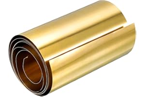 TA-VIGOR 1Pcs Brass Sheet Roll, 1000mm x 100mm x 0.04mm Metal Foil Plate Roll Brass Metal Thin Sheet Strip for Crafts, Electrical Repairs, DIY Projects, Grounding