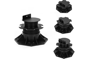 Jopassy Rodamiento de altura regulable para terraza de 60 – 140 mm para la subestructura, 30 unidades de pies ajustables para terrazas, placas de suelo, azulejos, soporte de exposición, placas de