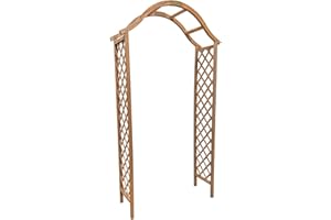 Woodside Wooden Garden Arch Pergola Plant Support Trellis Archway, Natural Tan Finish, Easy Assembly